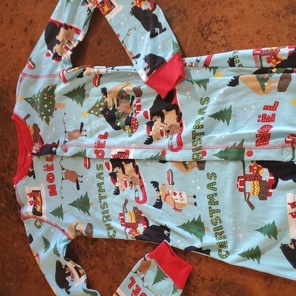 Little Blue House by Hatley Wild About Christmas Union Suit Blue Sz. 12 Pajamas - Picture 2 of 7
